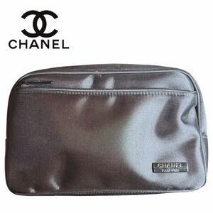 Chanel Parfums Black Cosmetic Toiletry Bag